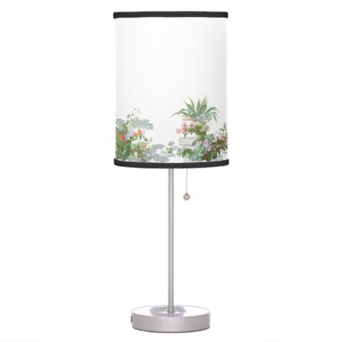 Vase of Morning Glories  Roses Frieze Pattern Table Lamp