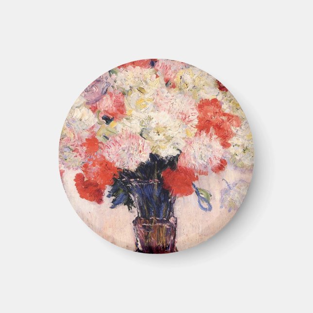 Vase Of Peonies By Claude Monet Magnet (Front)