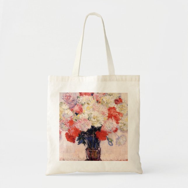 Vase Of Peonies By Claude Monet Tote Bag (Front)