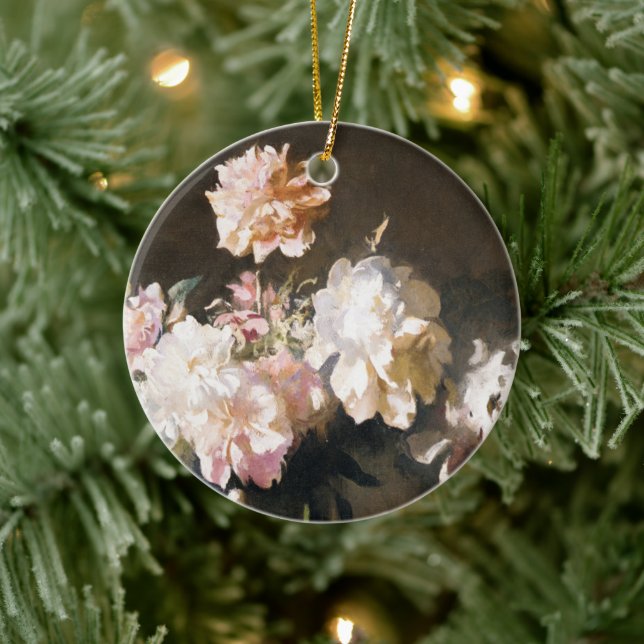 Vase of Peonies Ceramic Ornament (Tree)