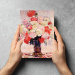 Vase of Peonies Claude Monet Postcard<br><div class="desc">A postcard with the painting,  Vase of Peonies (1882),  by Claude Monet (1840-1926). Monet was a French Impressionist painter. A still life displaying a vase full of red,  yellow and white peony flowers.</div>