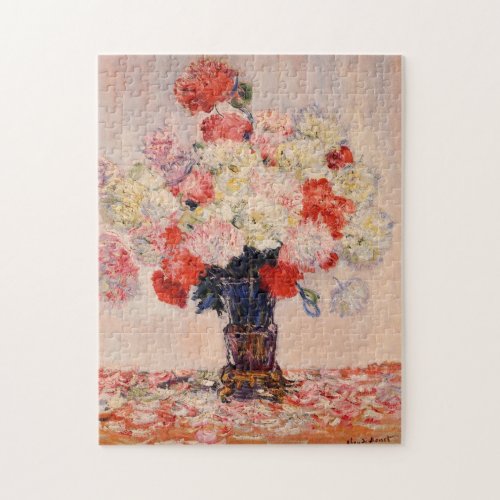 Vase of Peonies Monet Fine Art Jigsaw Puzzle