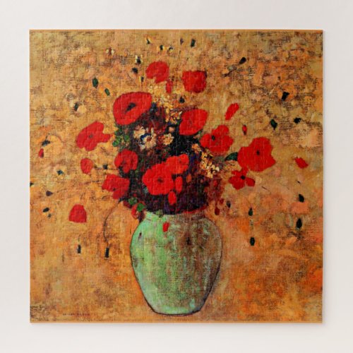 Vase of Poppies by Odilon Redon Jigsaw Puzzle