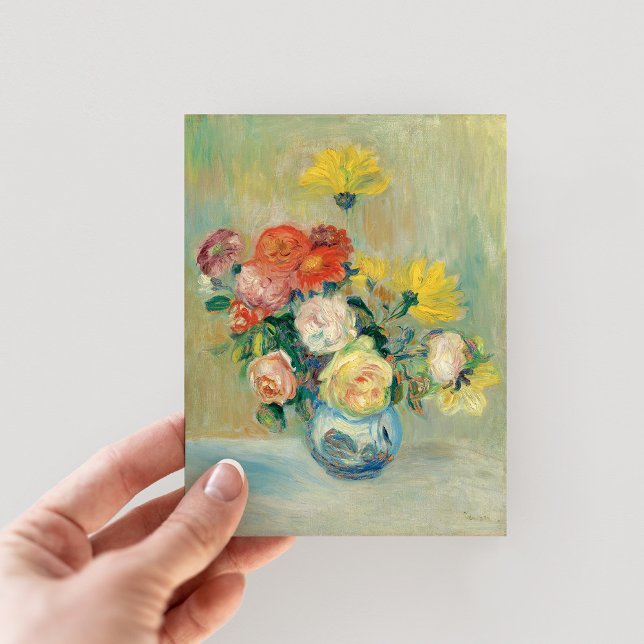 Vase of Roses and Dahlias | Renoir Postcard (Creator Uploaded)