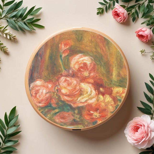 Vase of Roses by Auguste Renoir Art Classic Round Sticker (Creator Uploaded)