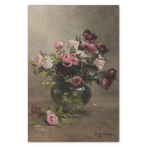 Vase of Roses by Eva Gonzales Tissue Paper