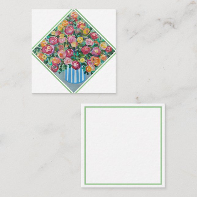 Vase of roses Enclosure Card (Front/Back)