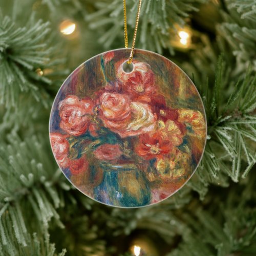 Vase of Roses  Renoir Ceramic Ornament