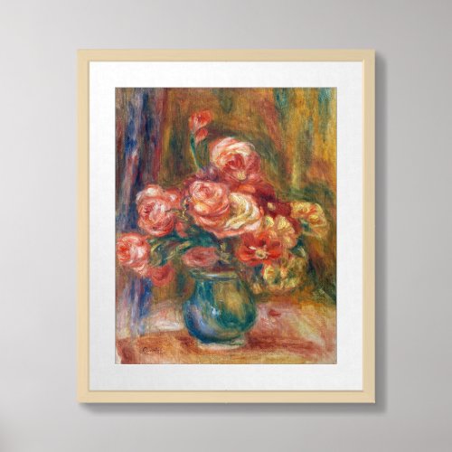 Vase of Roses  Renoir Framed Art