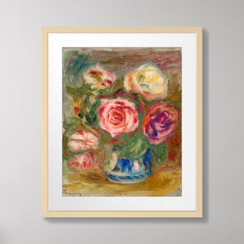 Vase of Roses  Renoir Framed Art