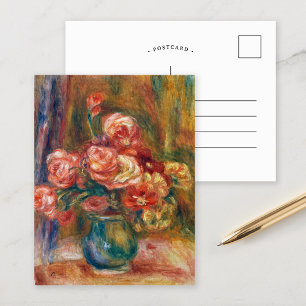 Vase of Roses Renoir Postcard
