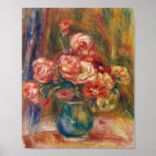 Vase of Roses  Renoir Poster