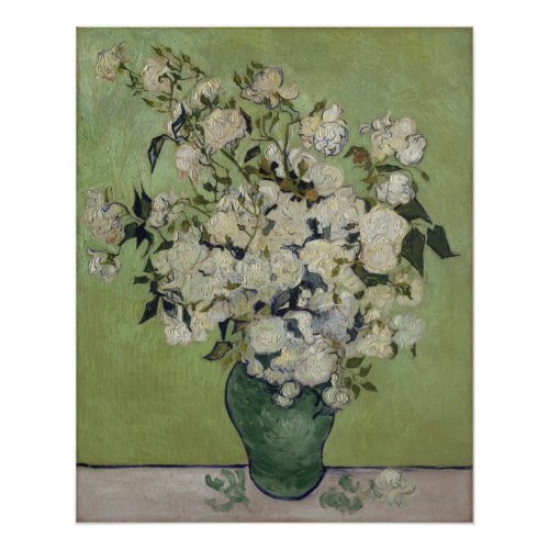 Vase of Roses Vincent Van Gogh Glossy Poster