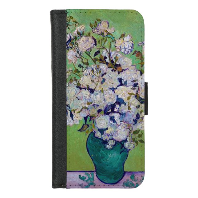 Vase of Roses, Vincent van Gogh iPhone Wallet Case (Front)