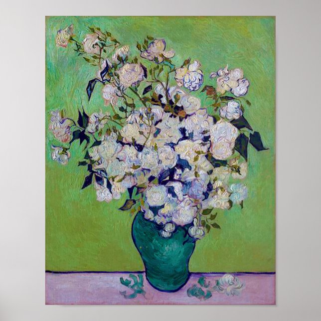 Vase of Roses, Vincent van Gogh Poster (Front)