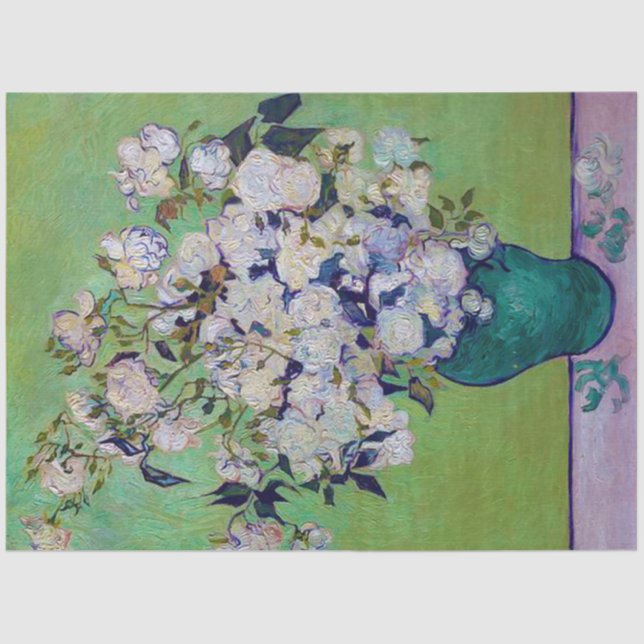 Vase of Roses, Vincent van Gogh Tissue Paper (Front)