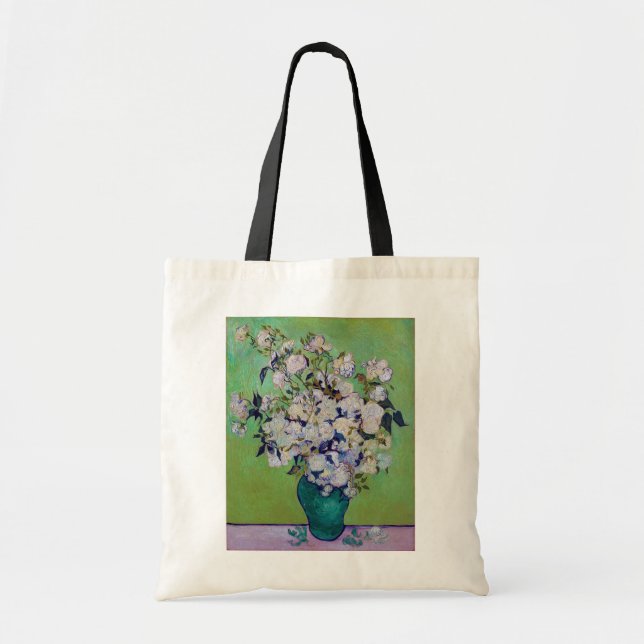 Vase of Roses, Vincent van Gogh Tote Bag (Front)