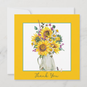 Vase of sunflowers  holiday card