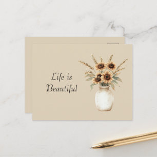 Vase of Sunflowers Postcard