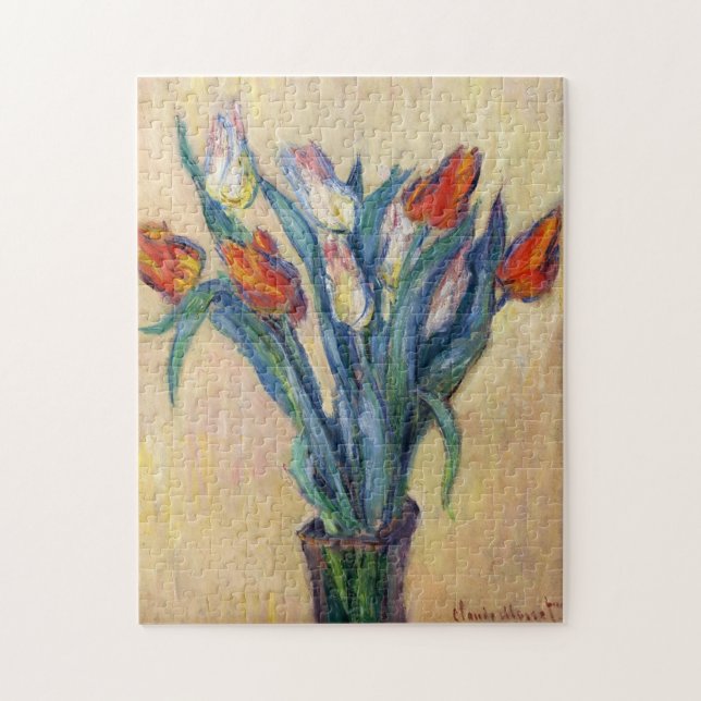 Vase of Tulips Monet Fine Art Jigsaw Puzzle (Vertical)