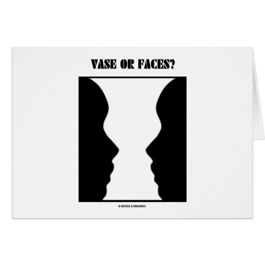 Vase Or Faces? (Optical Illusion) Cards (Front Horizontal)