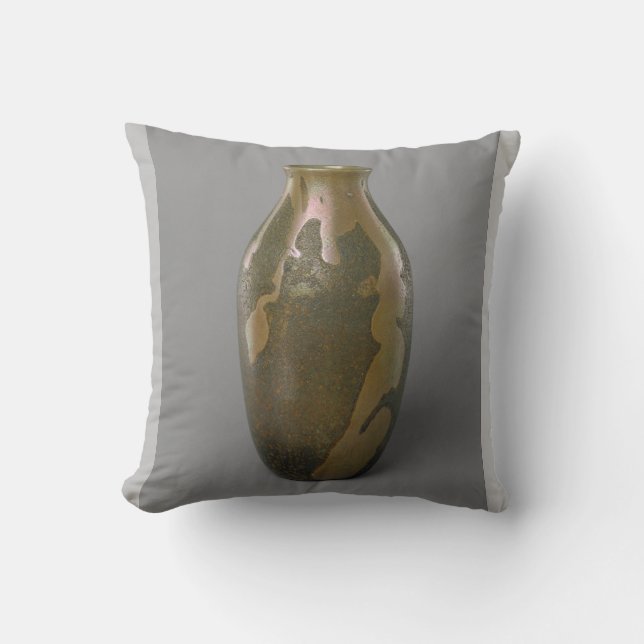 Vase portrait gray throw pillow (Front)