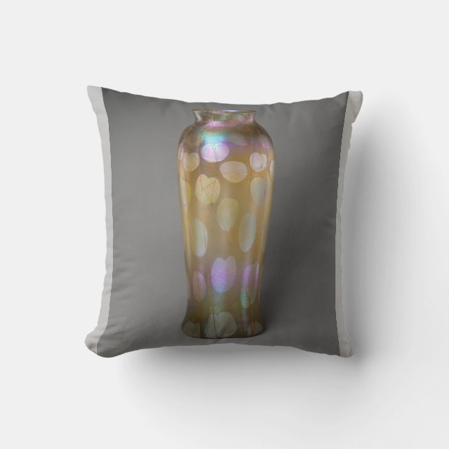 Vase vibrant gray throw pillow (Front)