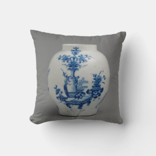 Vase White Blue Gray Throw Pillow
