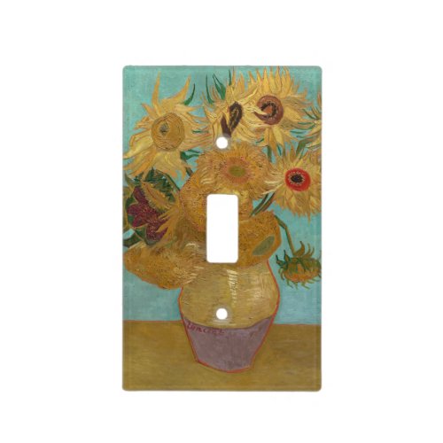 Vase with 12 Sunflowers by Vincent Van Gogh Light Switch Cover
