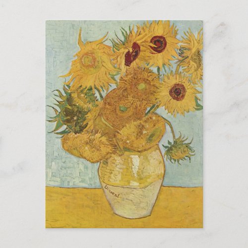 Vase with 12 Sunflowers _ Vincent Van Gogh 1888 Postcard