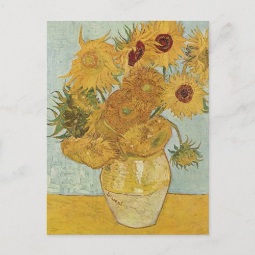 Vase with 12 sunflowers Vincent Van Gogh Postcard