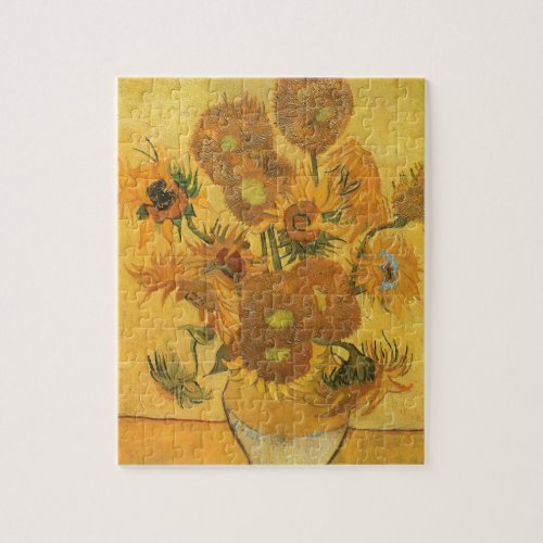 Vase with 15 Sunflowers by Vincent van Gogh Jigsaw Puzzle