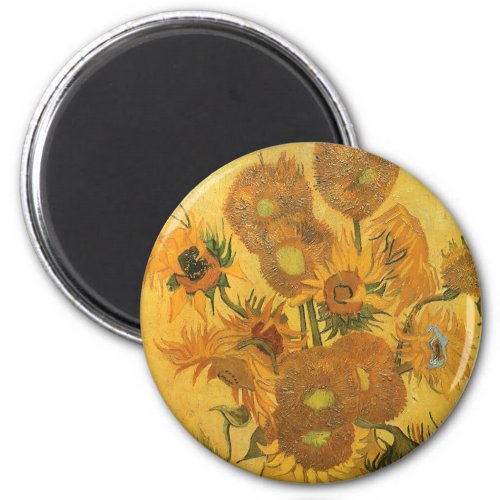 Vase with 15 Sunflowers by Vincent van Gogh Magnet