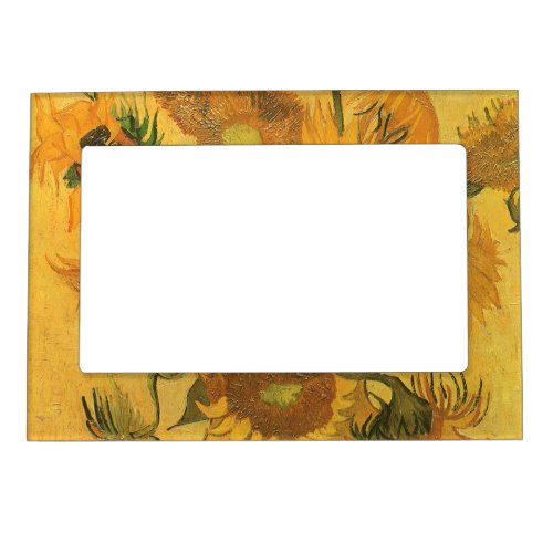 Vase with 15 Sunflowers by Vincent van Gogh Magnetic Picture Frame