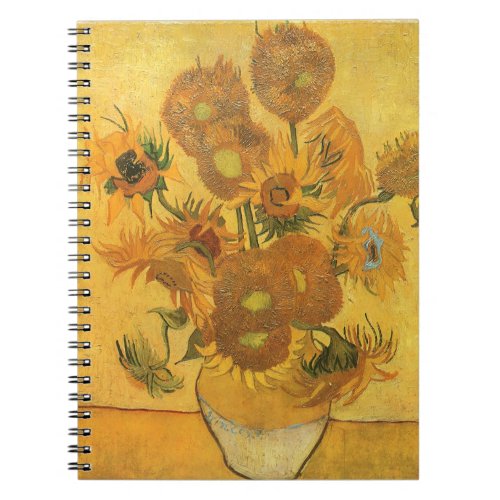 Vase with 15 Sunflowers by Vincent van Gogh Notebook