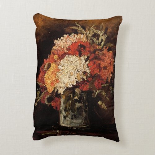 Vase with Carnations by Vincent van Gogh Accent Pillow