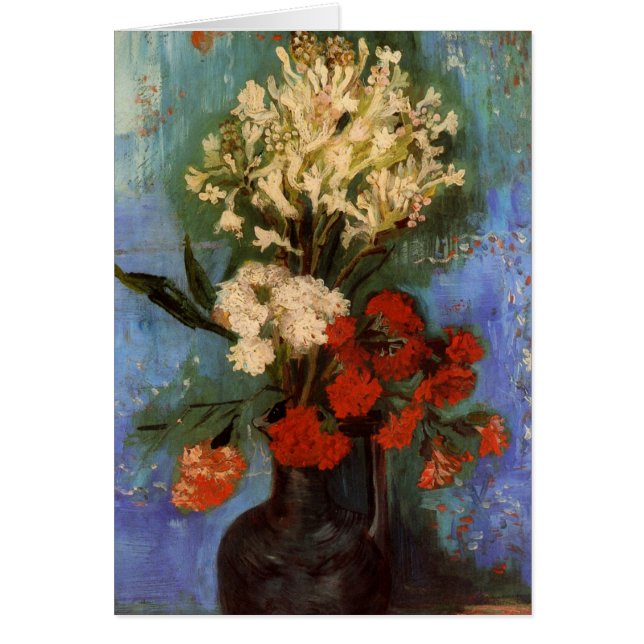 Vase with Carnations by Vincent van Gogh Cards (Front)