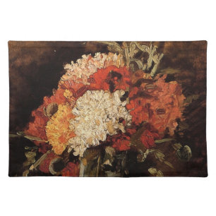 Vase with Carnations by Vincent van Gogh Cloth Placemat