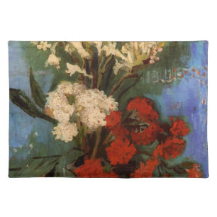 Vase with Carnations by Vincent van Gogh Cloth Placemat