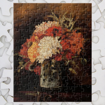 Vase With Carnations By Vincent Van Gogh Jigsaw Puzzle by VanGogh_Gallery at Zazzle