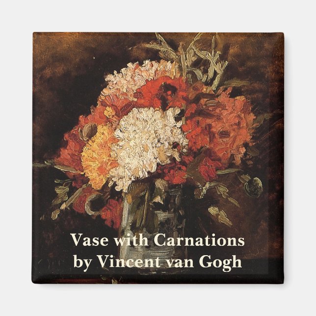 Vase with Carnations by Vincent van Gogh Magnet (Front)