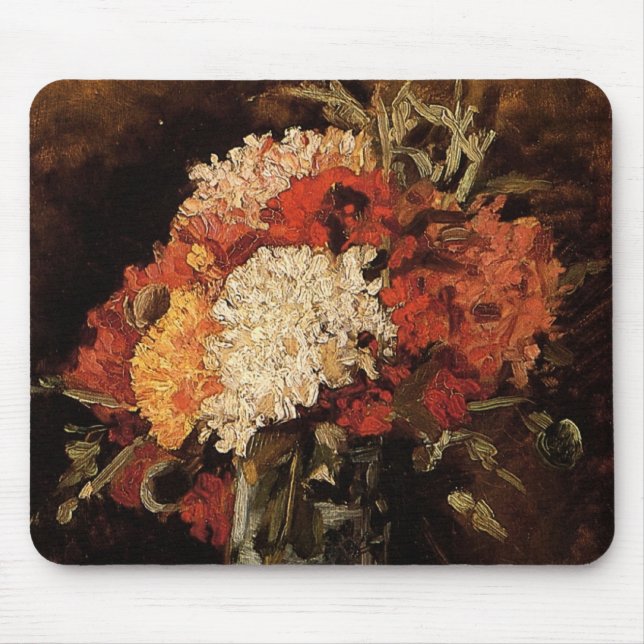 Vase with Carnations by Vincent van Gogh Mouse Pad (Front)