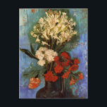 Vase with Carnations by Vincent van Gogh Postcard<br><div class="desc">Vase with Carnations and Other Flowers by Vincent van Gogh is a vintage fine art post impressionism still life floral nature painting. A beautiful bouquet of red and white flowers from a spring garden with carnations and other blooms in a decorative vase. About the artist: Vincent Willem van Gogh (1853...</div>