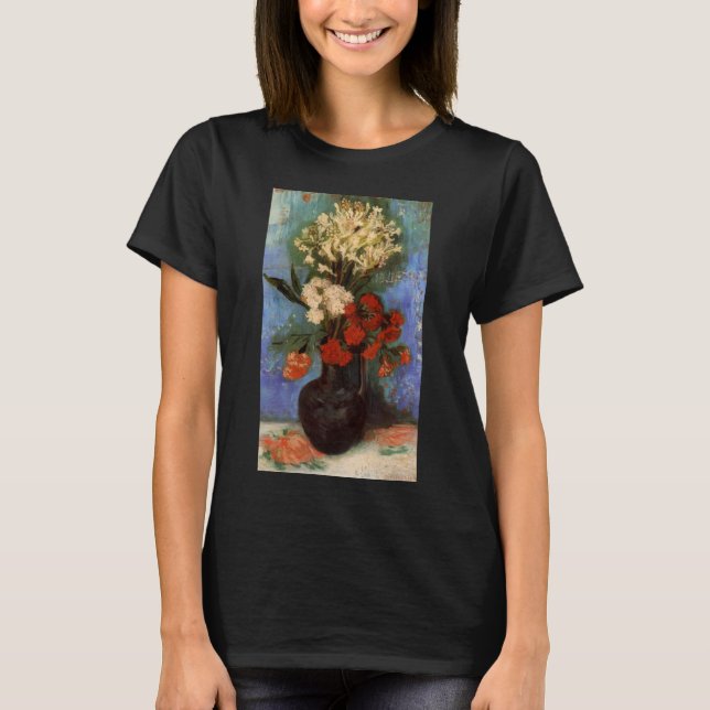 Vase with Carnations by Vincent van Gogh T-Shirt (Front)