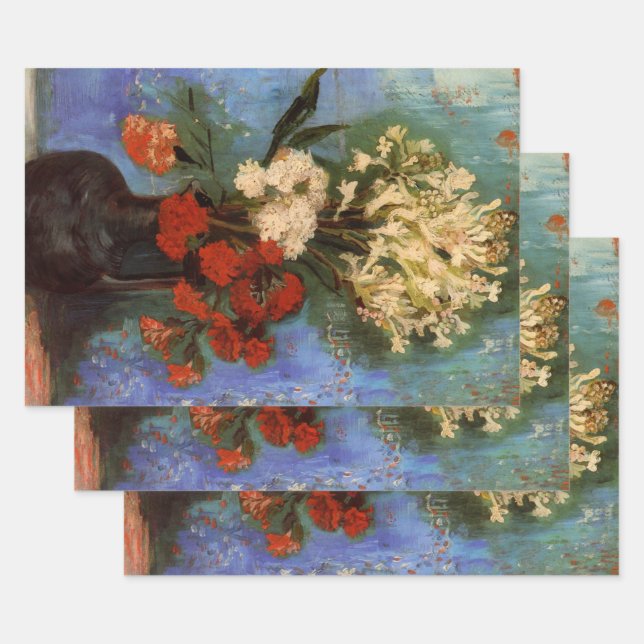 Vase with Carnations by Vincent van Gogh Wrapping Paper Sheets (Set)