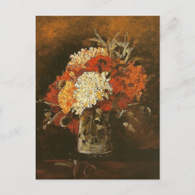 Vase with Carnations (F220) Van Gogh Fine Art Postcard (Front)