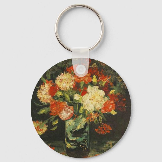 Vase with Carnations Vincent van Gogh Keychain (Front)