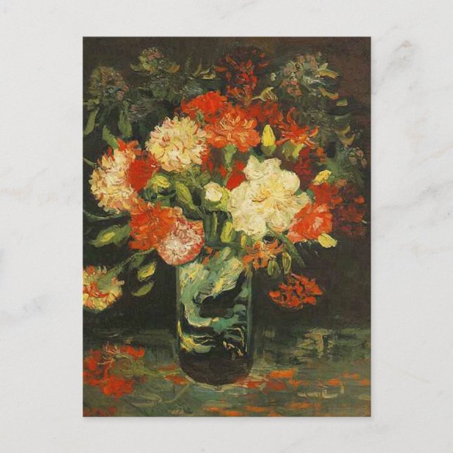 Vase with Carnations Vincent van Gogh Postcard (Front)
