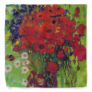 Vase with Cornflowers and Poppies, Van Gogh Bandana