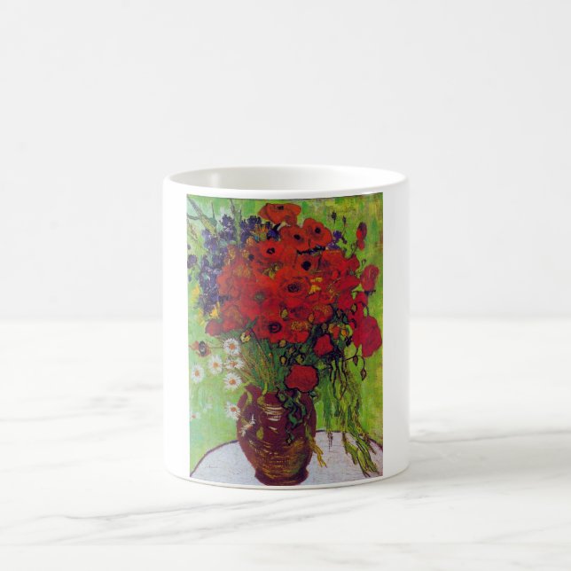 Vase with Cornflowers and Poppies, Van Gogh Coffee Mug (Center)
